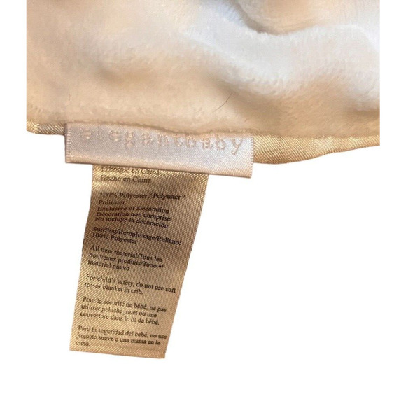 ElegantBaby ANGEL BEAR Cream Minky Dot & Satin Plush Lovey Security Blanket toy - Picture 2 of 4